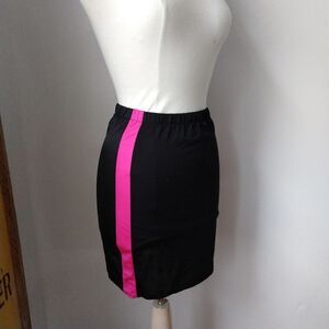 NWT Deadstock Vintage Black and Pink Athletic Stripe Bodycon Mini Skirt Size 3